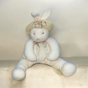 2002 Hallmark Bunnies By the Bay Baylee Stuffed Plush Rabbit Hat Ribbon